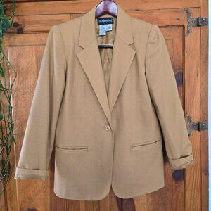 Sag Harbor Petite 100% Wool Blazer - Tan - Size 6